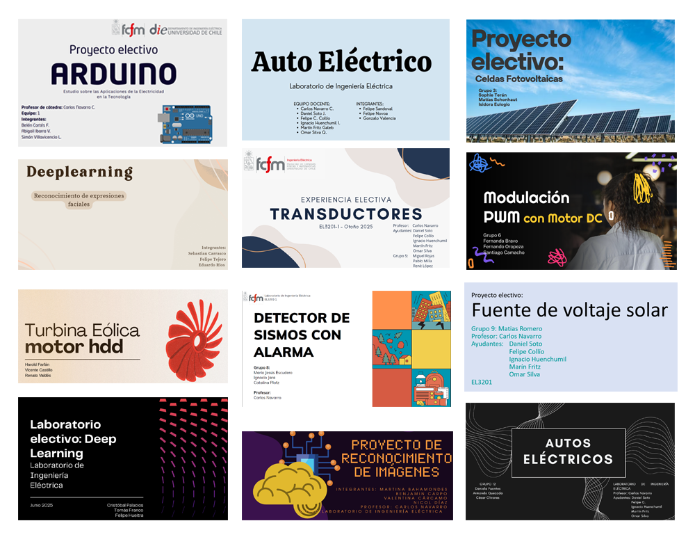 Resumen de los distintos proyectos presentados por los estudiantes